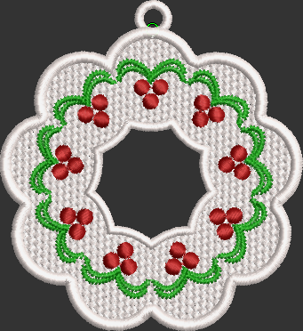 FSL CHRISTMAS WREATH WITH HOLLY BERRIES