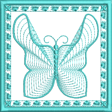 Contoured Butterfly with Border Trims