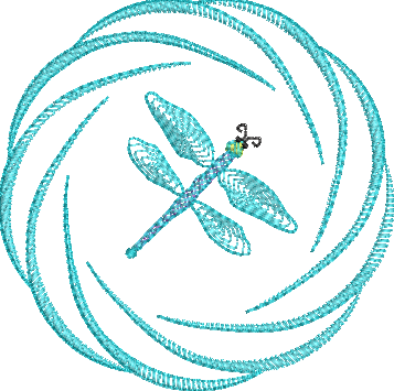 Dragonfly Circle - digitized for stitching with mylar