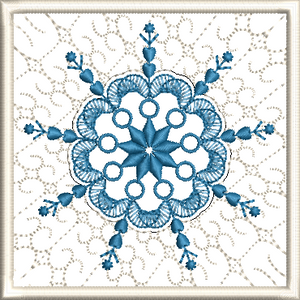 Small Lacey Snowflake Block or can made into a mug rug (great gift idea)